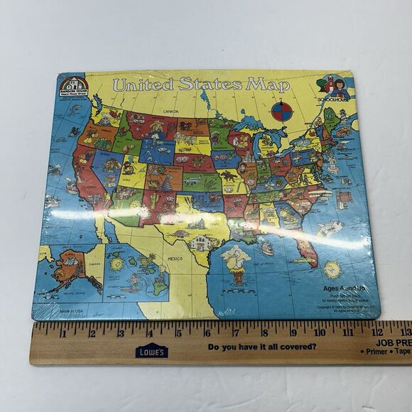 Vintage Random House United States of America Picture Puzzle Landmark World Map - Picture 8 of 11
